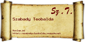 Szabady Teobalda névjegykártya